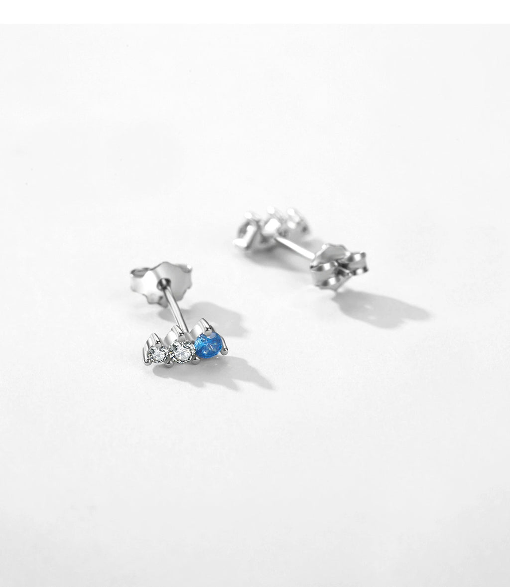 925 Sterling Silver Blue Zirconia Jewelry Set