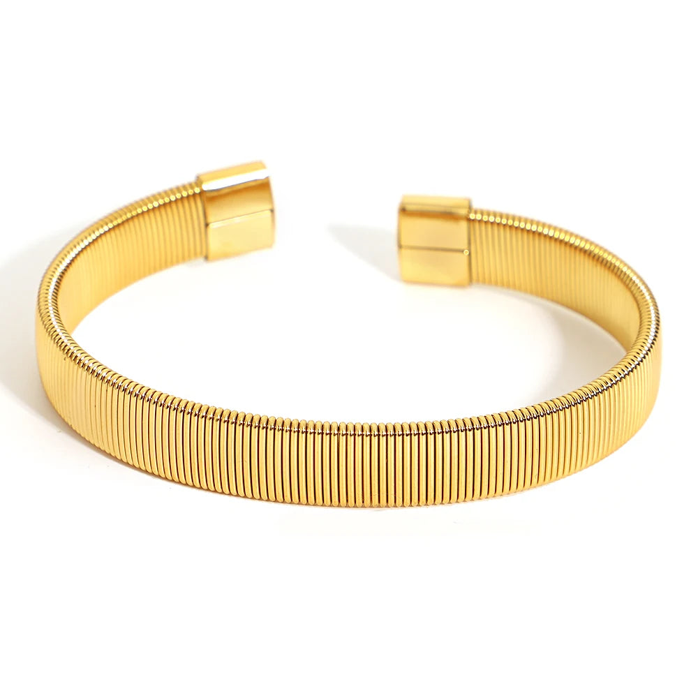 Hand-Woven Twisted Metal Open Bracelet