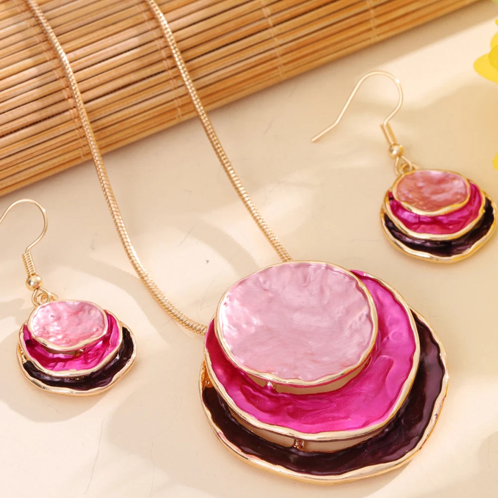 Round Irregular Necklace & Earrings Set