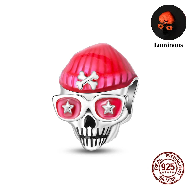 925 Sterling Silver Halloween Luminous Charm Bead