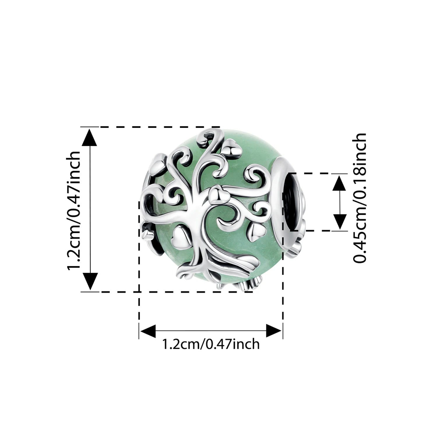 925 Sterling Silver Lucky Amazonite & Amethyst Charm