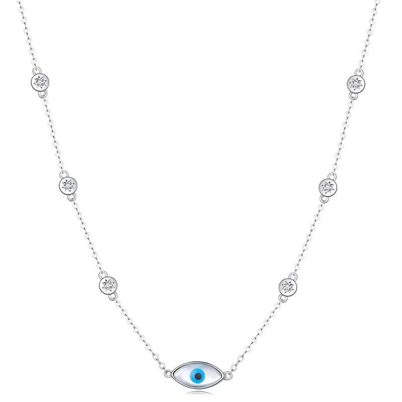 925 Sterling Silver Lucky Blue Eye Necklace