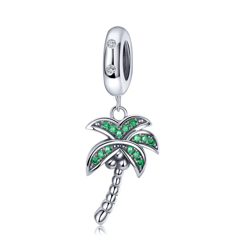 925 Sterling Silver Four-Leaf Clover Safety Chain Charm