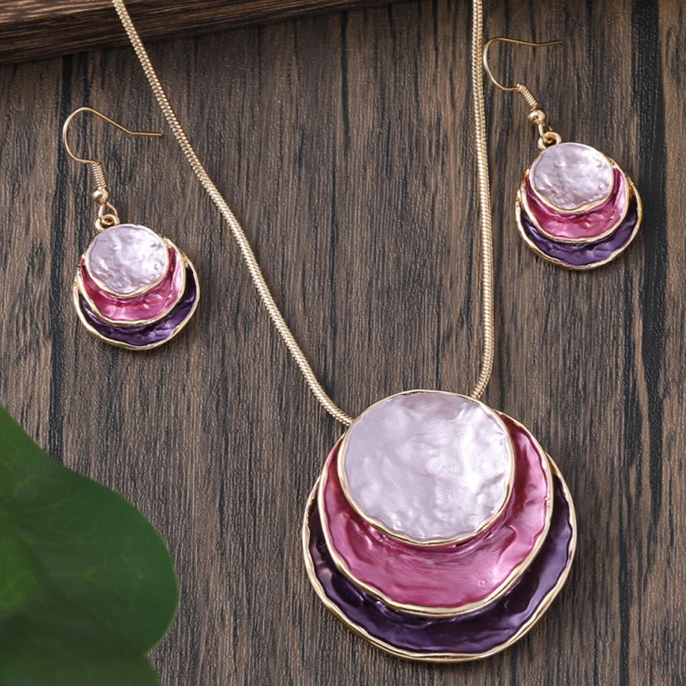 Round Irregular Necklace & Earrings Set