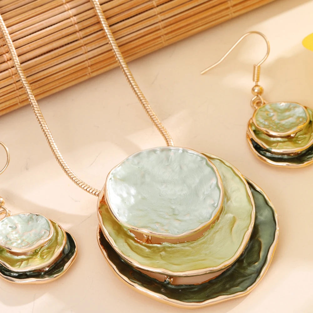 Round Irregular Necklace & Earrings Set