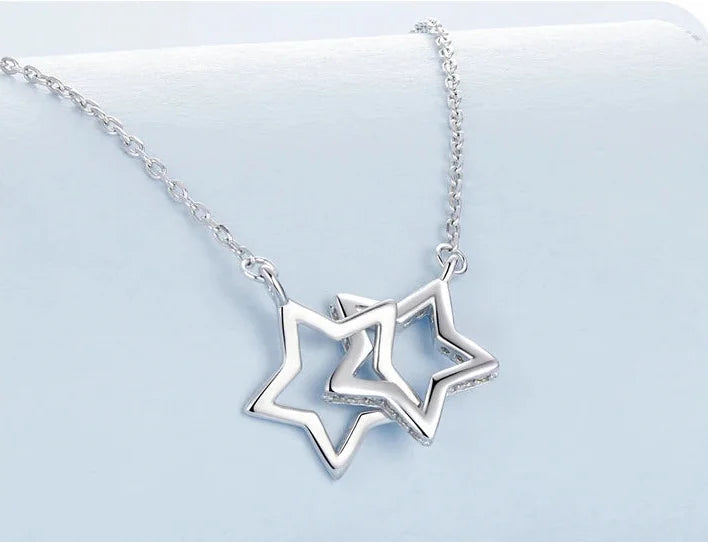 925 Sterling Silver Swinging Starlight Necklace
