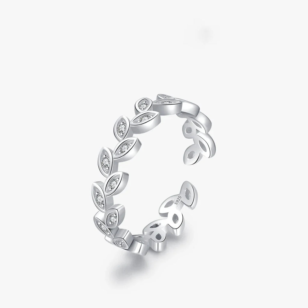 925 Sterling Silver Tree Leaf Adjustable Ring