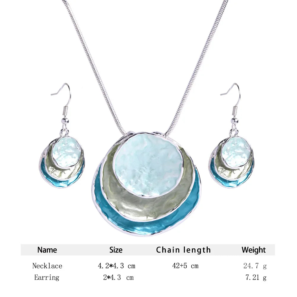 Round Irregular Necklace & Earrings Set