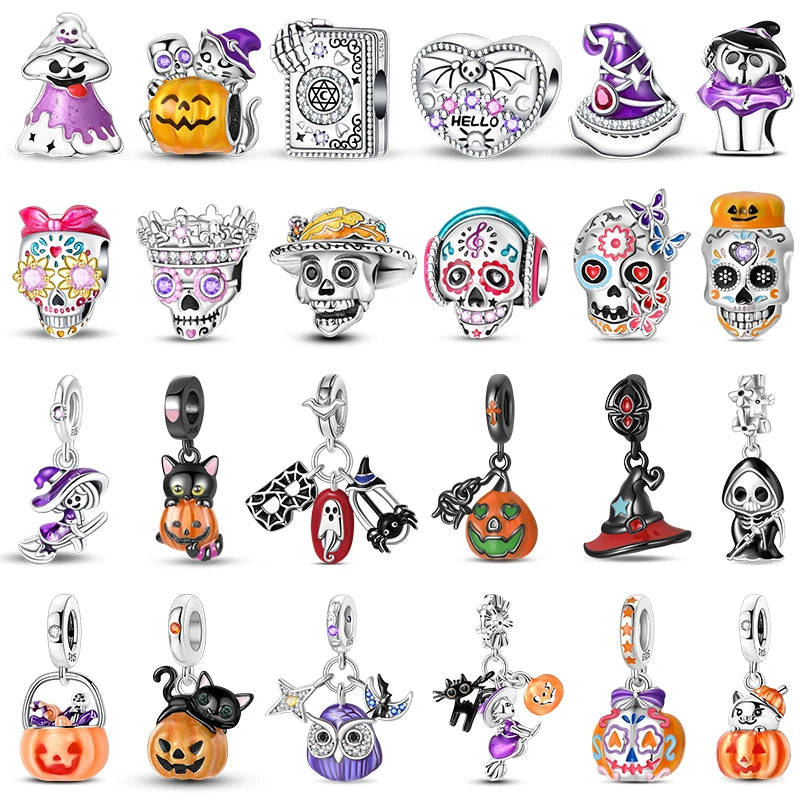 925 Sterling Silver Halloween Luminous Charm Bead