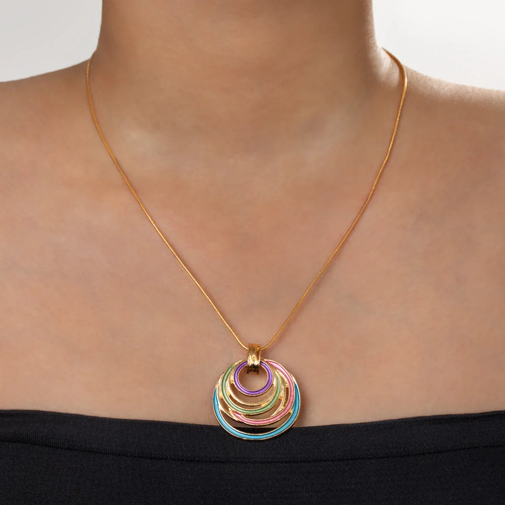 Vintage Ethnic Enamel Necklace & Earrings Set