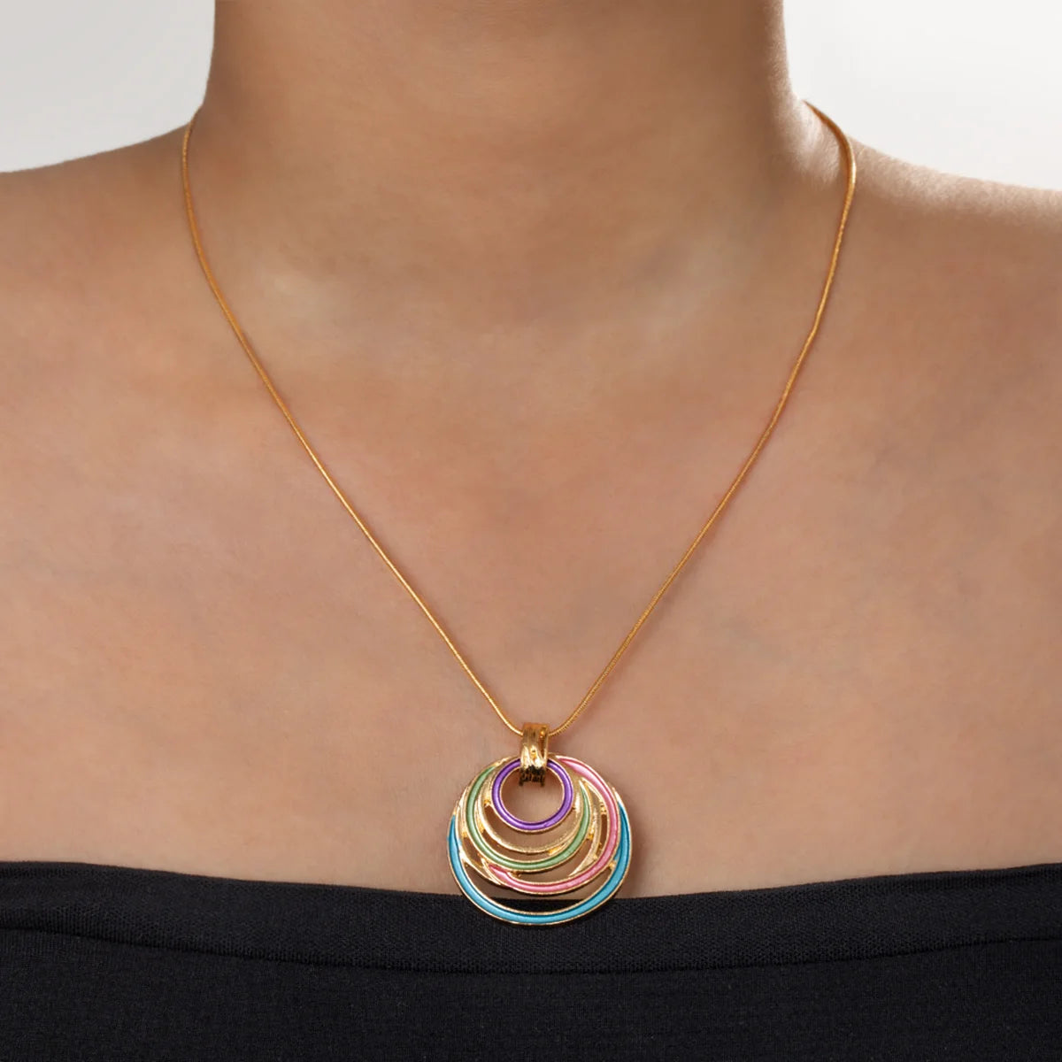 Vintage Ethnic Enamel Necklace & Earrings Set