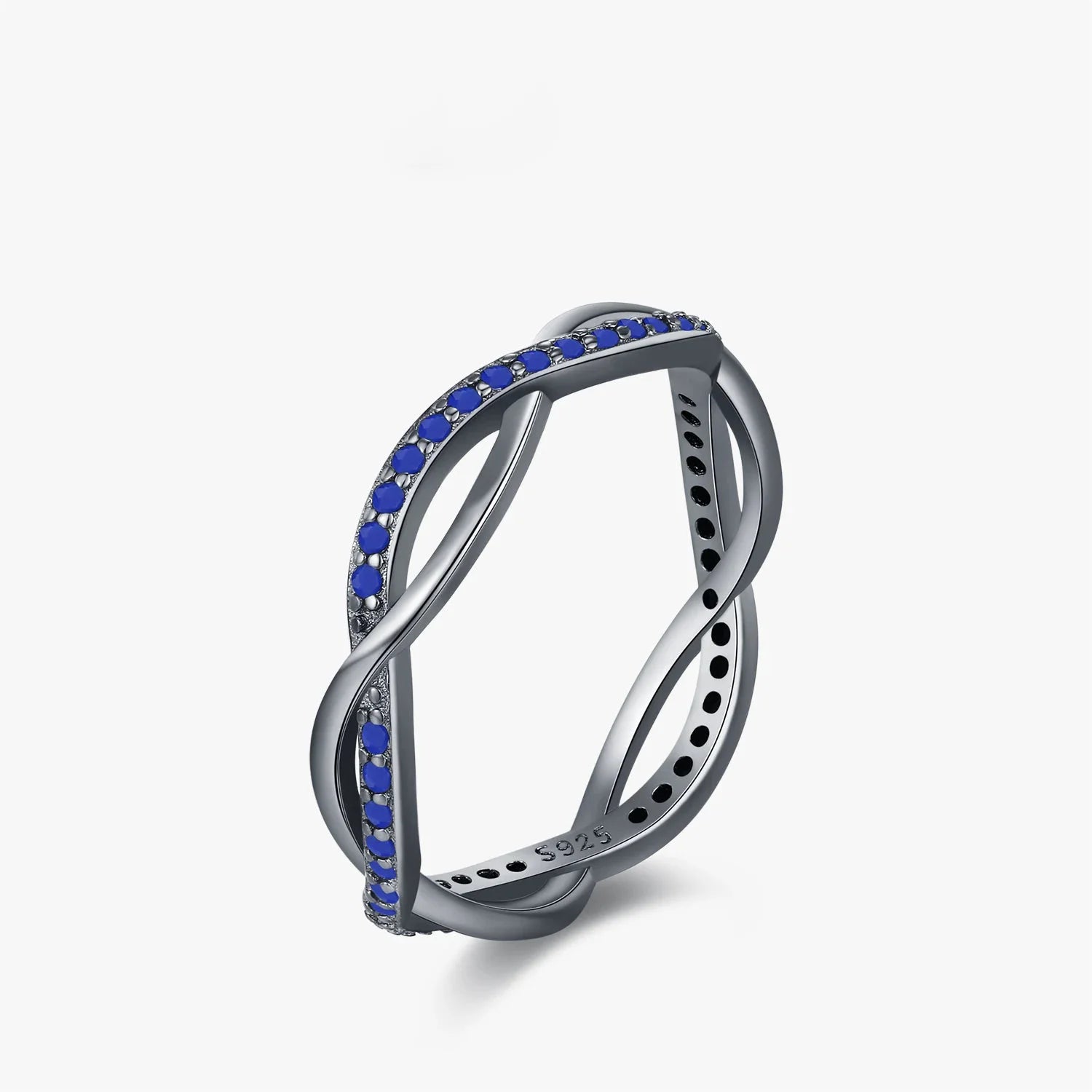 925 Sterling Silver Black Lapis Lazuli Stackable Ring
