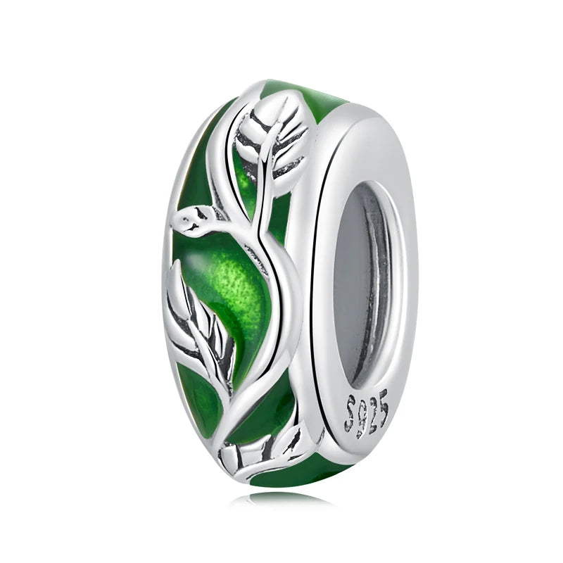 925 Sterling Silver Four-Leaf Clover Safety Chain Charm