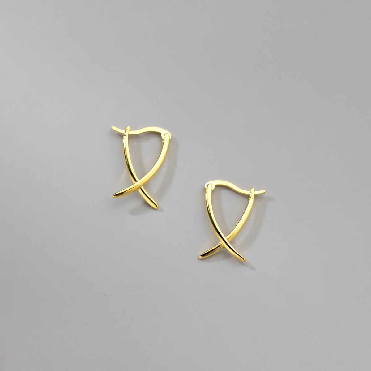 925 Sterling Silver Abstract Hoop Earrings