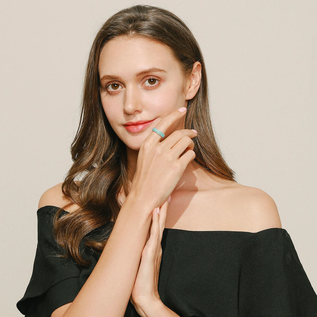 925 Sterling Silver Bohemian Style Turquoise Rings Necklaces Pendant Jewelry Sets