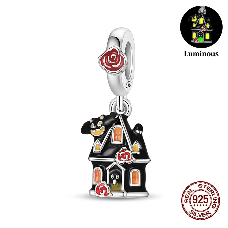 925 Sterling Silver Halloween Luminous Charm Bead