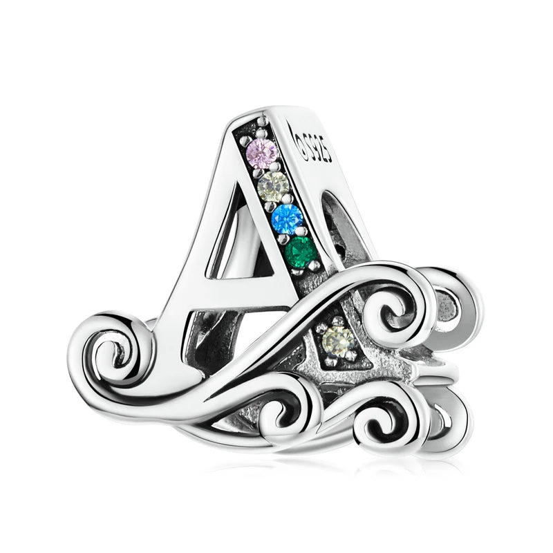 925 Sterling Silver Alphabet Letter Charm