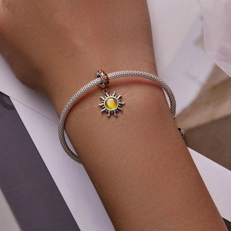 925 Sterling Silver Bright Sun Charm