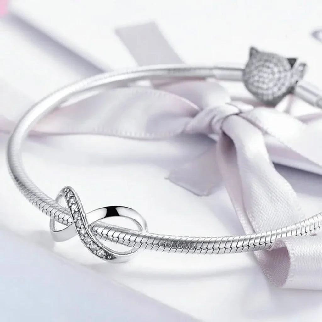 925 Sterling Silver Family Heart Cross Charm