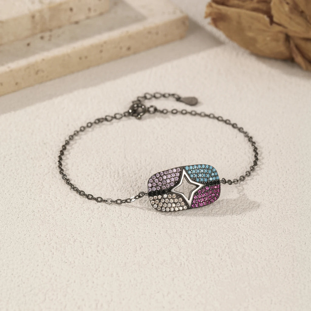 925 Sterling Silver Colorful Stars Jewelry Set