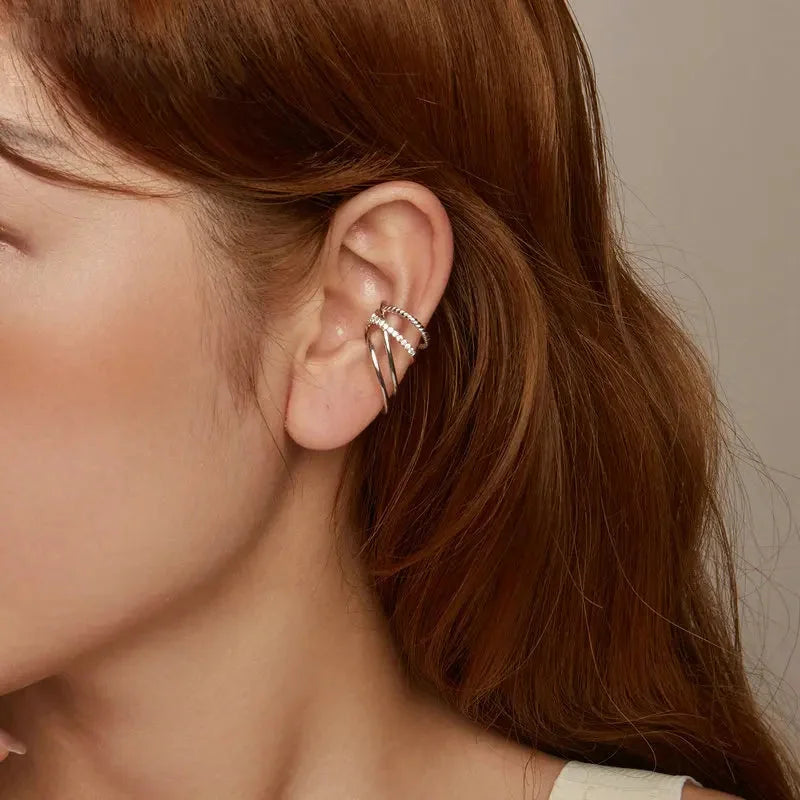925 Sterling Silver Multi-Layer Ear Cuff