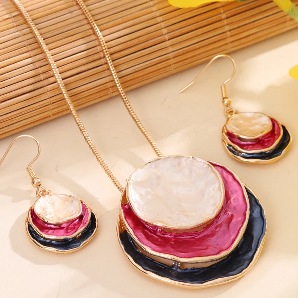 Round Irregular Necklace & Earrings Set