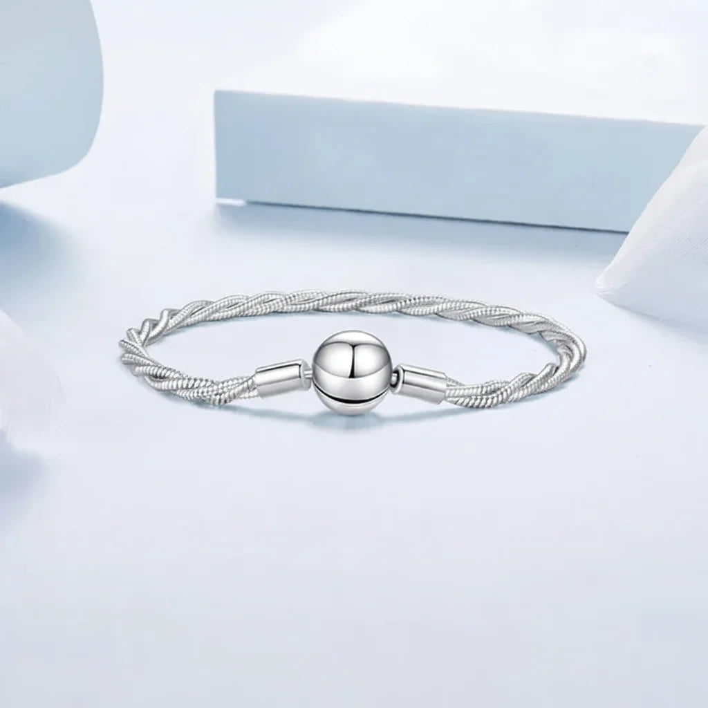 925 Sterling Silver Double-Layer Twisted Snake Chain Bracelet