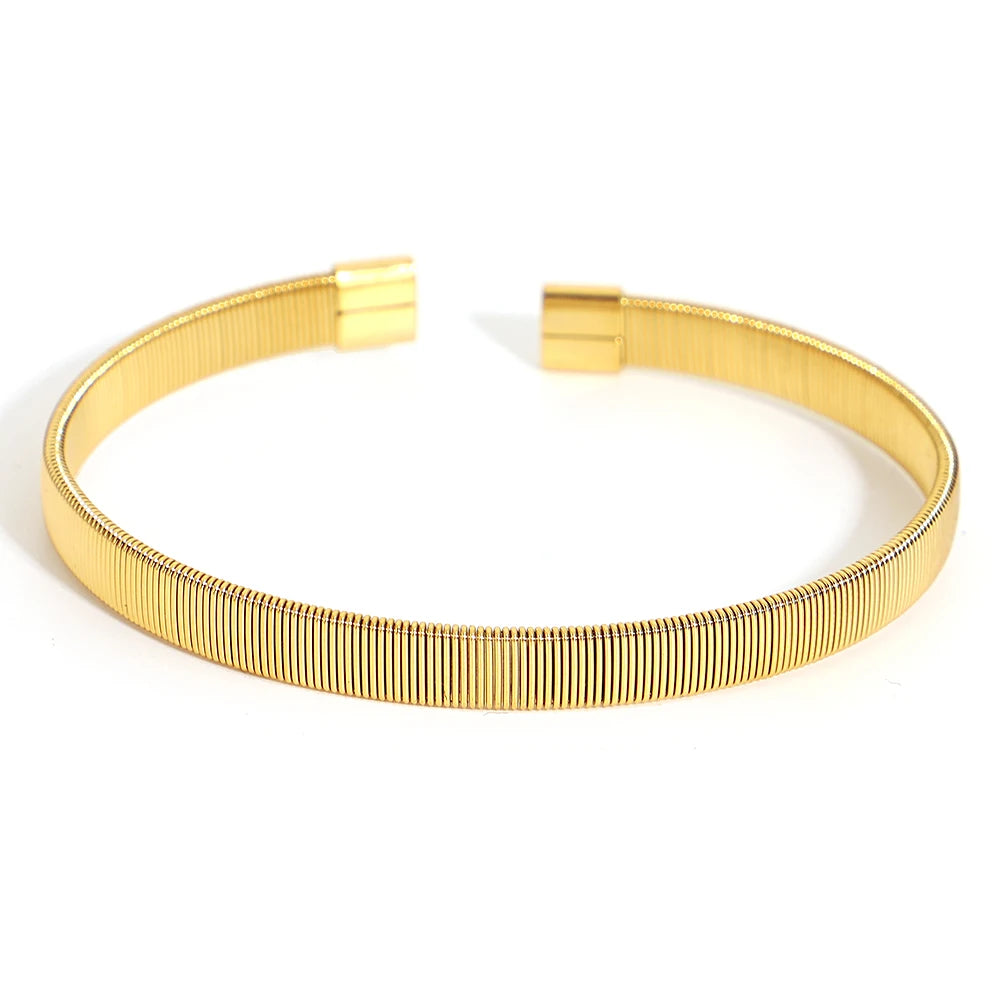 Hand-Woven Twisted Metal Open Bracelet