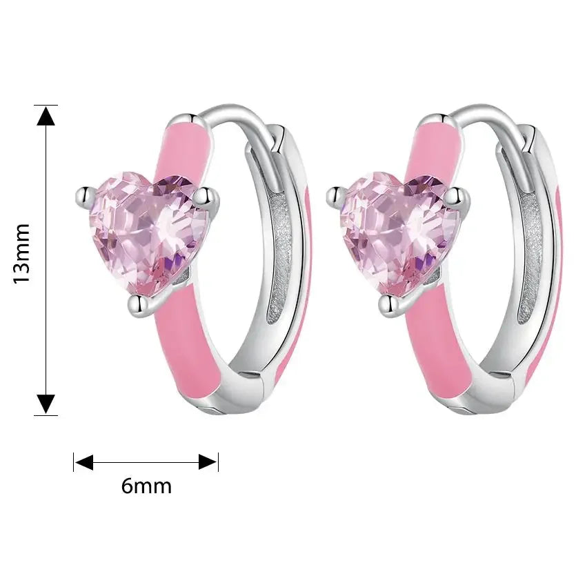 925 Sterling Silver Fantasy Galaxy Heart Hoop Earrings