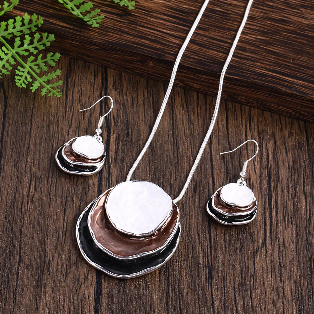 Round Irregular Necklace & Earrings Set