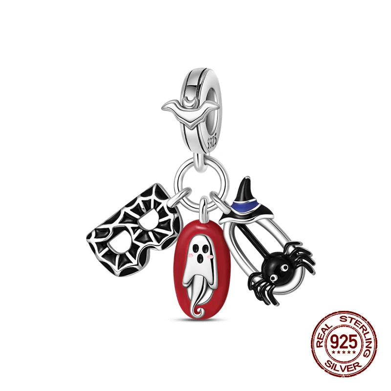 925 Sterling Silver Halloween Luminous Charm Bead