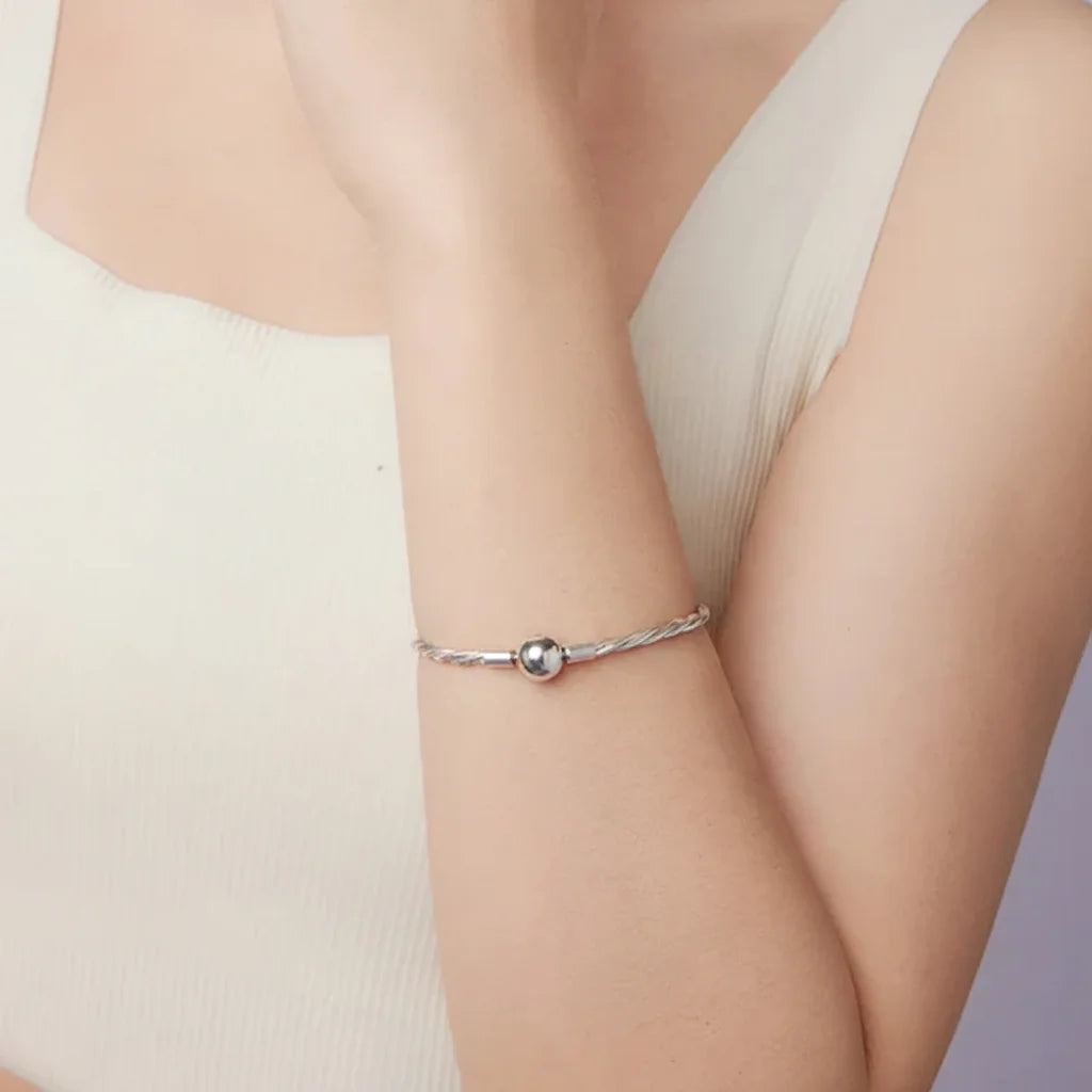 925 Sterling Silver Double-Layer Twisted Snake Chain Bracelet