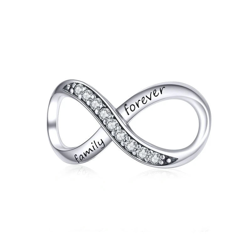 925 Sterling Silver Endless Love Infinity Charm