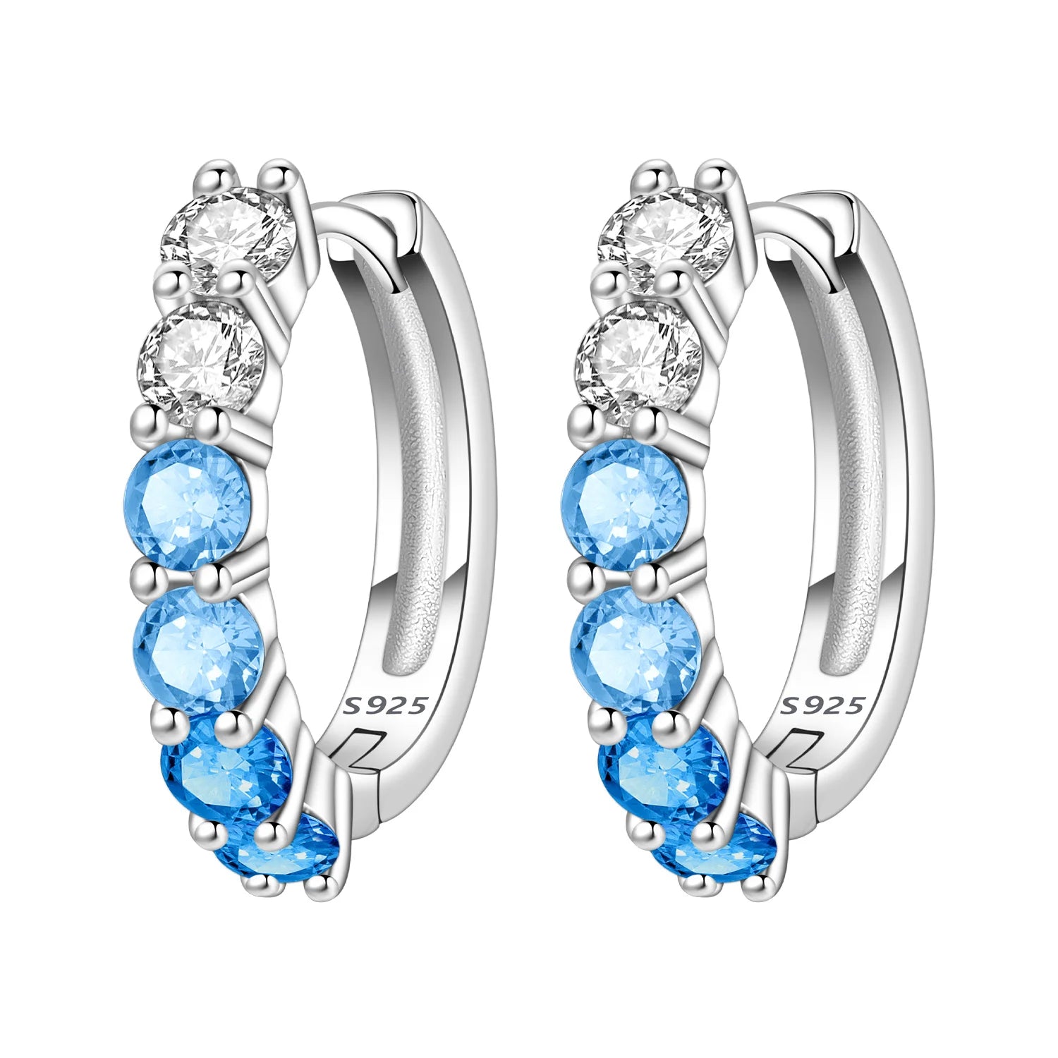 925 Sterling Silver Colorful Wavy Earrings