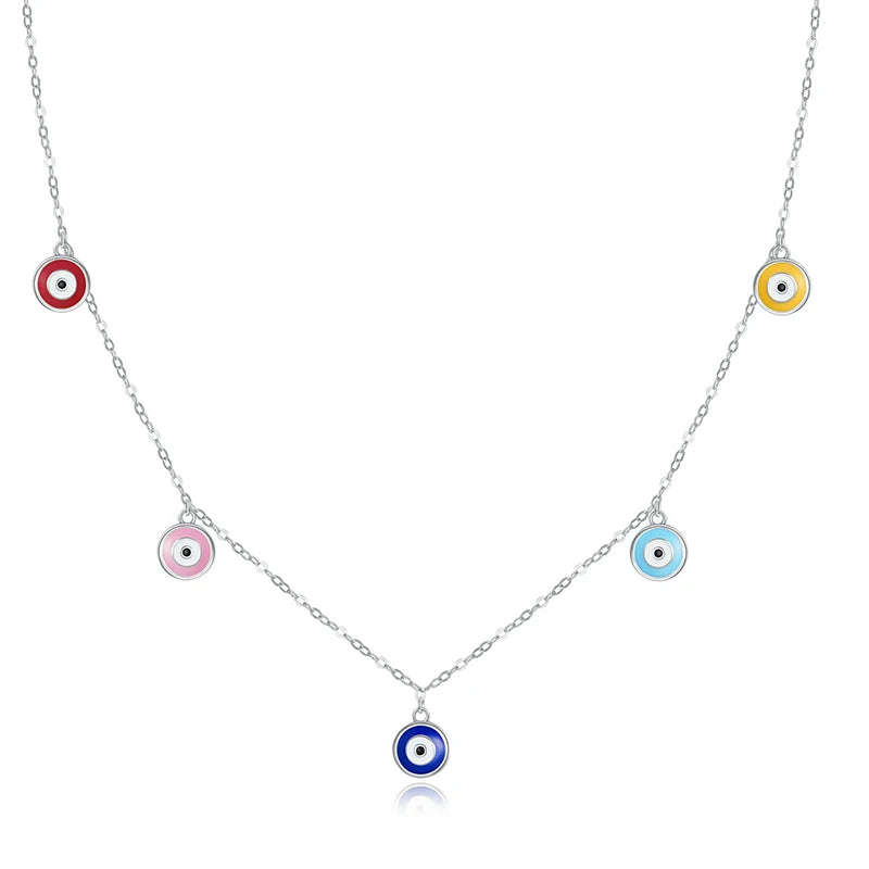 925 Sterling Silver Lucky Blue Eye Necklace
