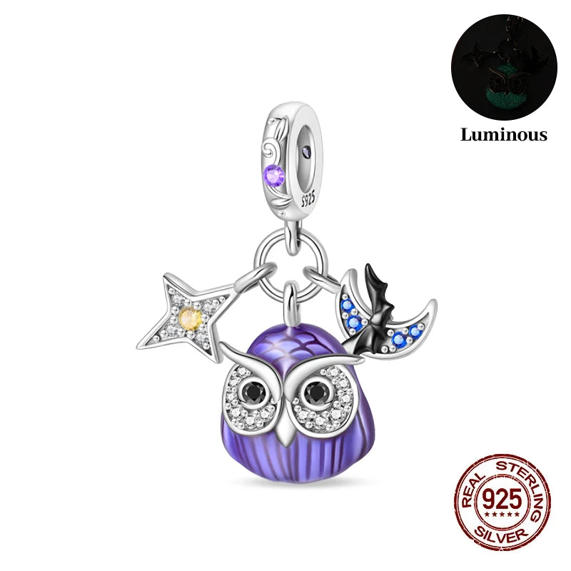 925 Sterling Silver Halloween Luminous Charm Bead