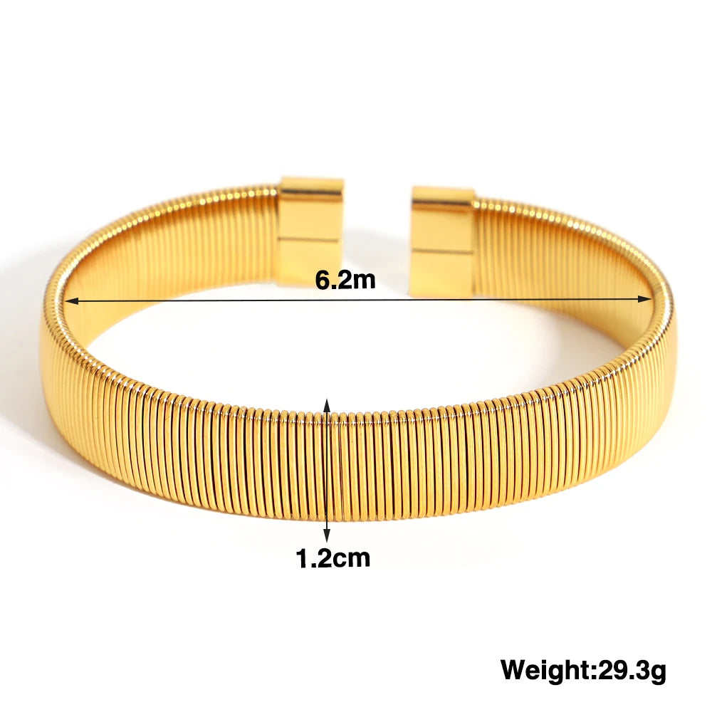 Hand-Woven Twisted Metal Open Bracelet