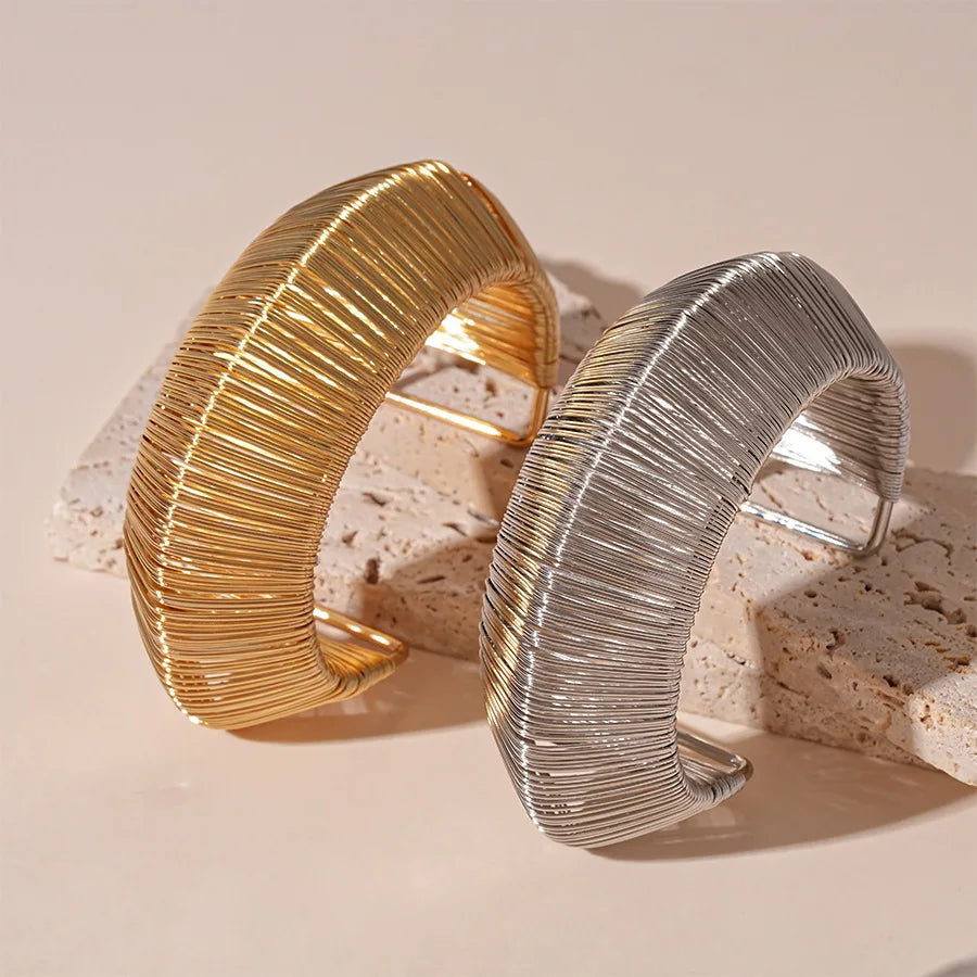 Vintage Punk Geometric Open Cuff Bracelet