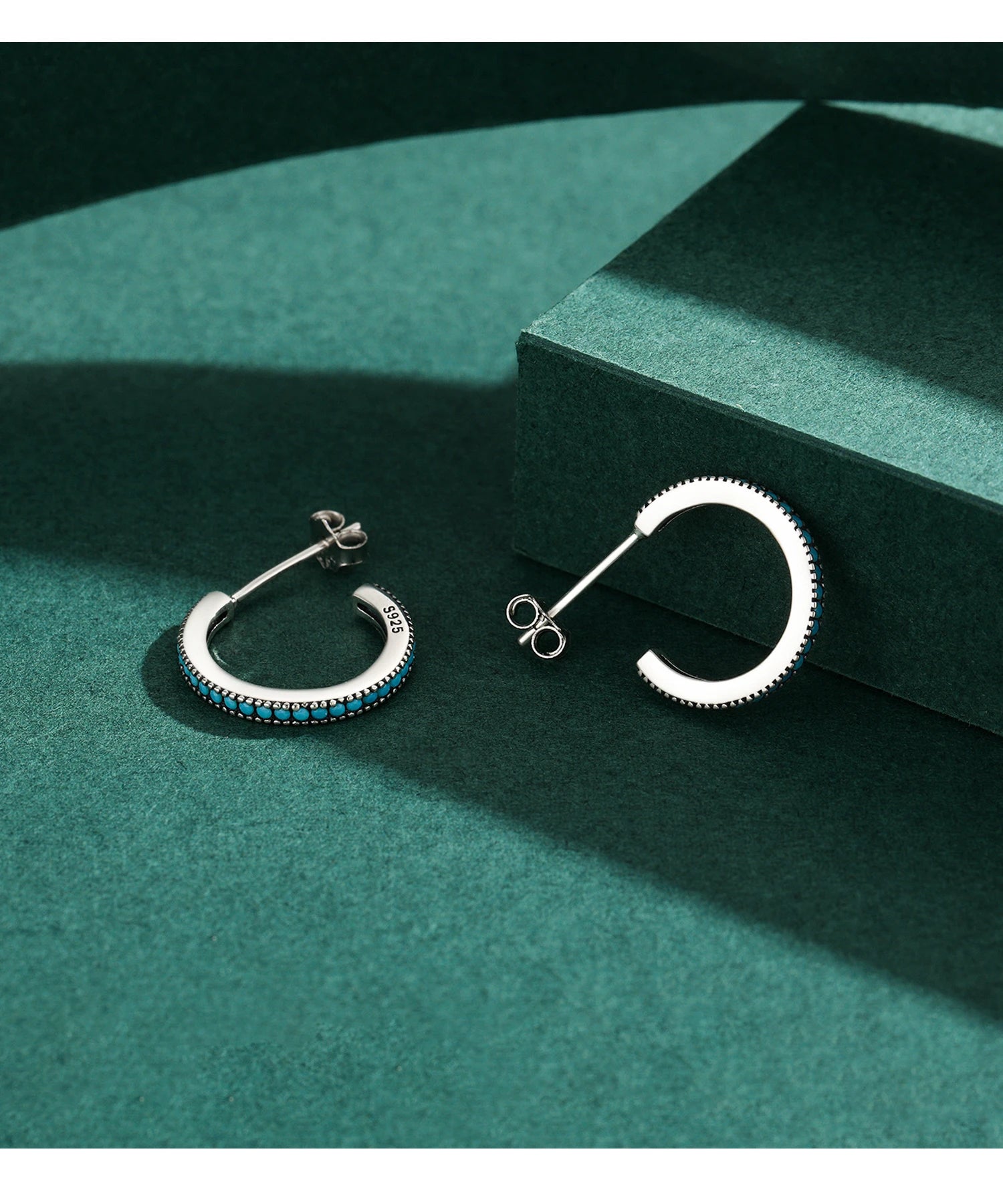 925 Sterling Silver Bohemian Style Turquoise Rings Necklaces Pendant Jewelry Sets