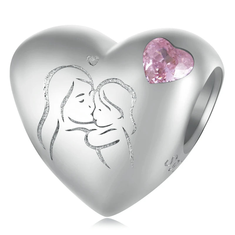 925 Sterling Silver Mother & Daughter Dangle Charm