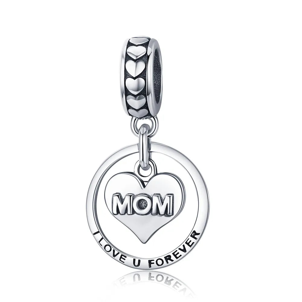 925 Sterling Silver Mother & Daughter Dangle Charm