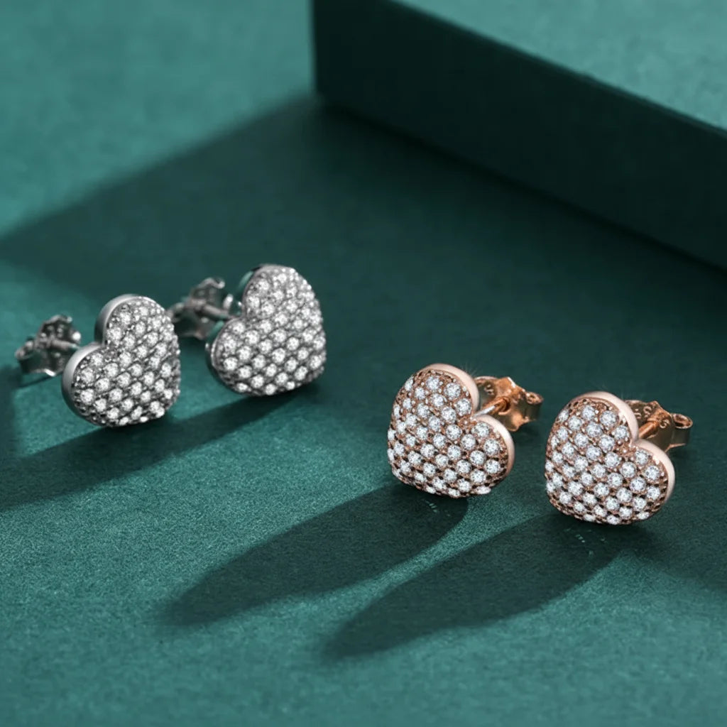 925 Sterling Silver Romantic Heart Jewelry Set