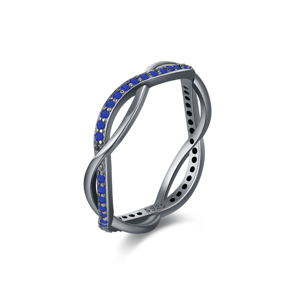 925 Sterling Silver Black Lapis Lazuli Stackable Ring