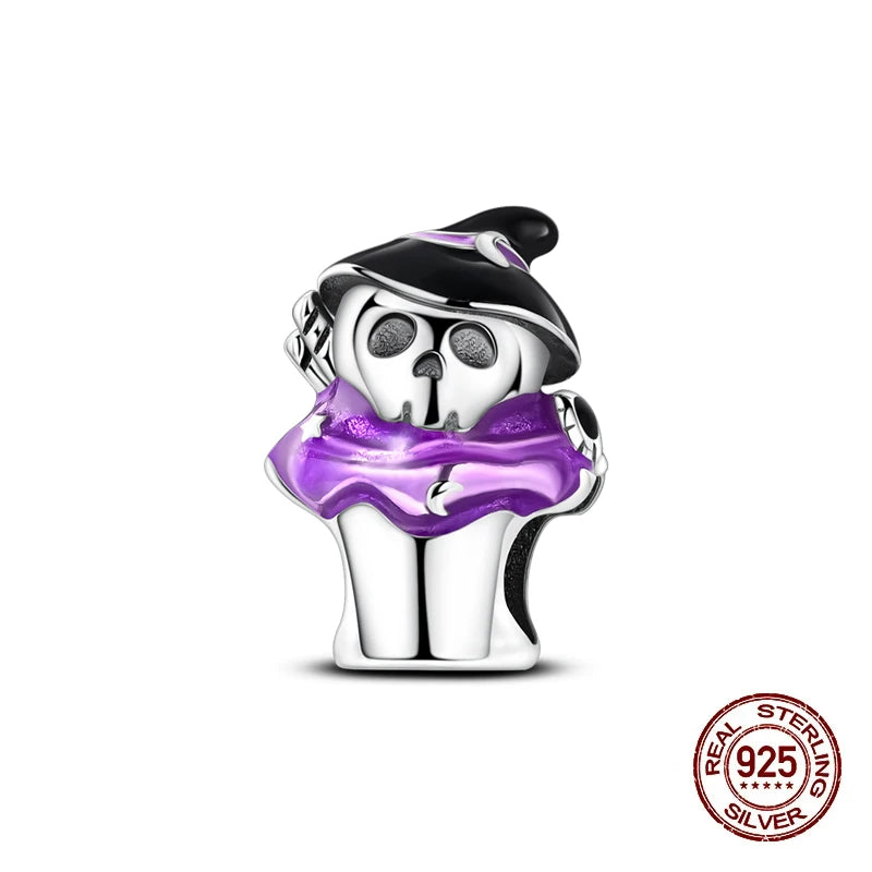 925 Sterling Silver Halloween Luminous Charm Bead