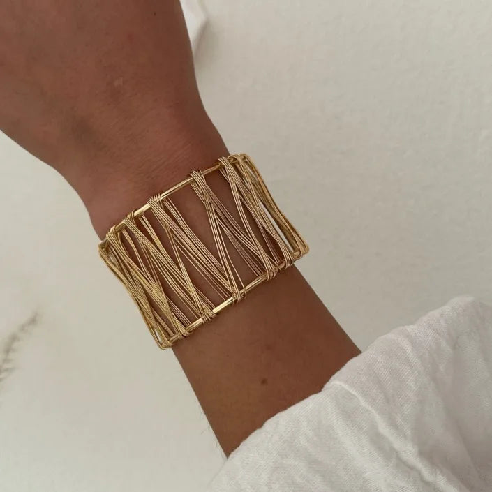 Vintage Punk Geometric Open Cuff Bracelet