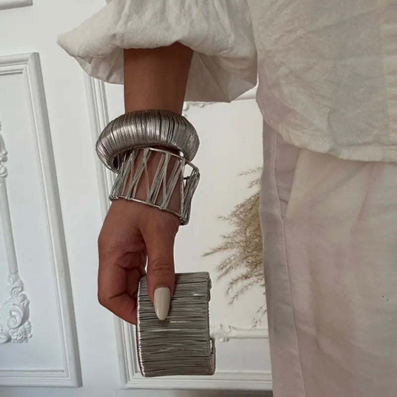 Vintage Punk Geometric Open Cuff Bracelet