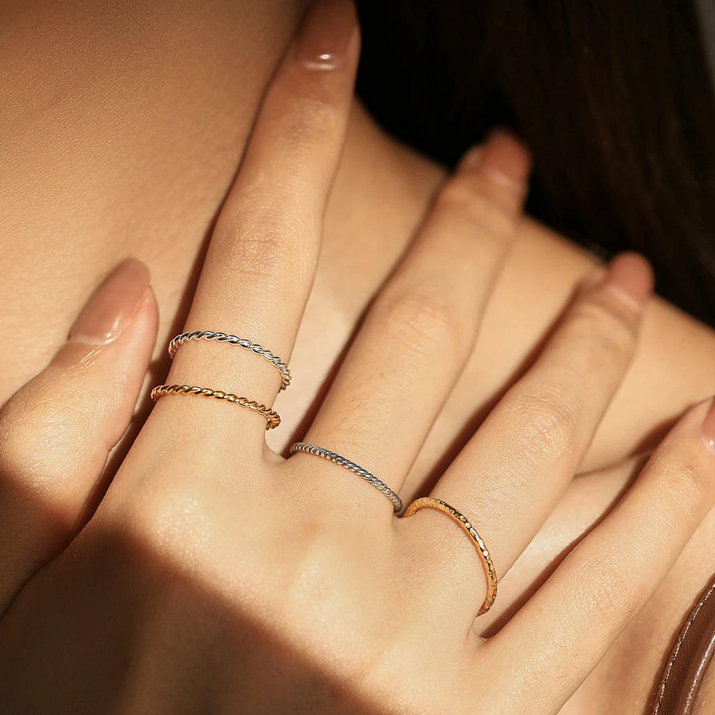 925 Sterling Silver Classic Wave Stackable Ring