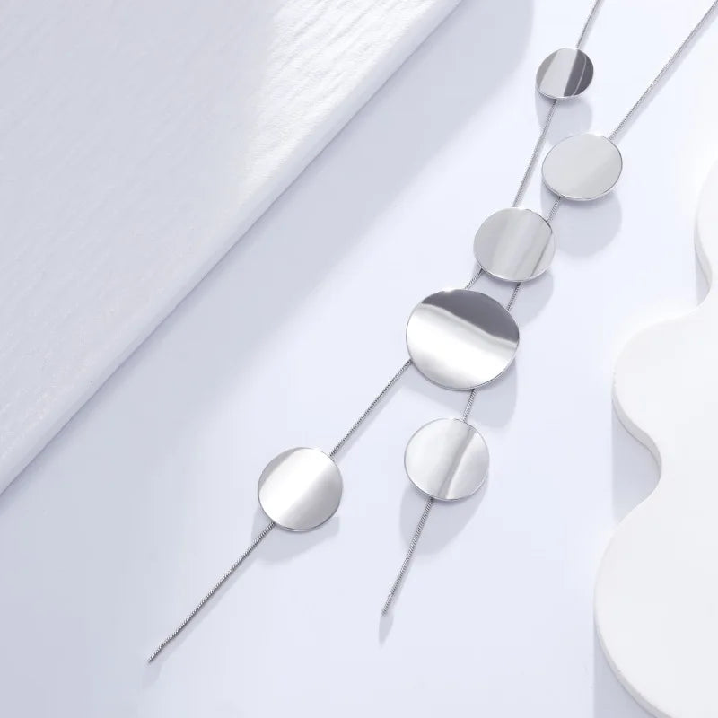 Large Round Pendant Long Necklace