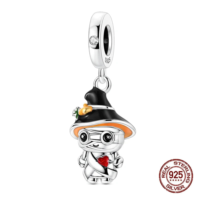 925 Sterling Silver Halloween Luminous Charm Bead