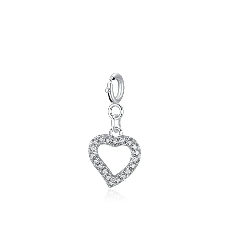 925 Sterling Silver Enamel Rainbow Plant Heart Charm